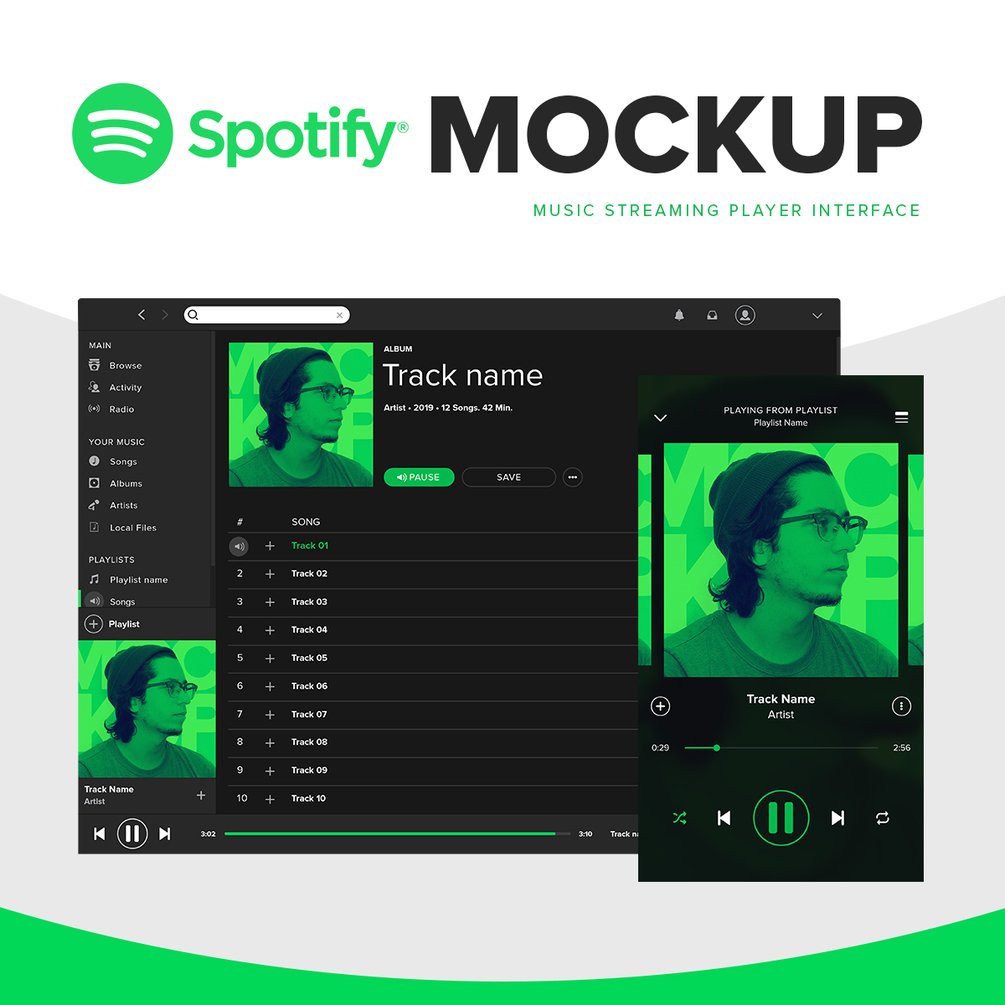 Spotify Mockup Psd Free